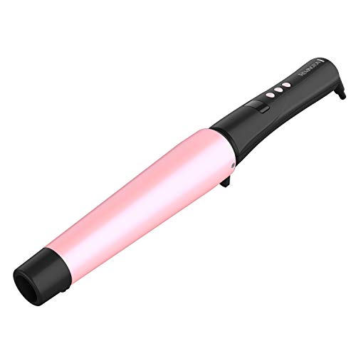 Remington CI9538 Pro 1"-1.5" Pearl Ceramic Conical Curling Wand, Digital Controls + 10 Heat Settings, Black/Pink