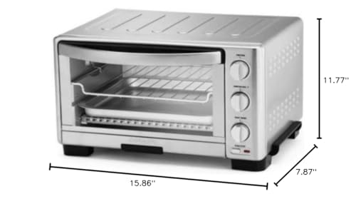 Cuisinart TOB-1010 Toaster Oven Broiler, 11.875" x 15.75" x 9", Stainless Steel