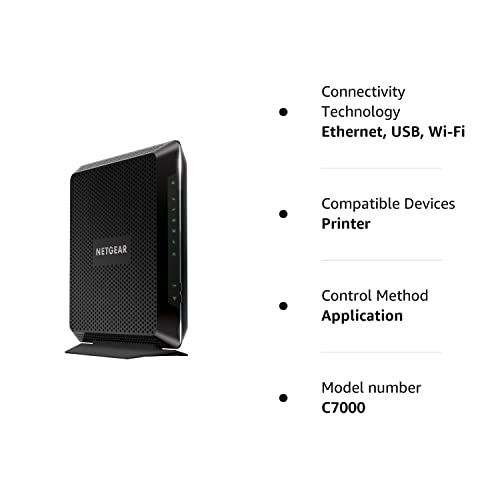 NETGEAR Nighthawk AC1900 (24x8) DOCSIS 3.0 WiFi Cable Modem Router Combo (C7000) for Xfinity from Comcast, Spectrum, Cox, more (Renewed)