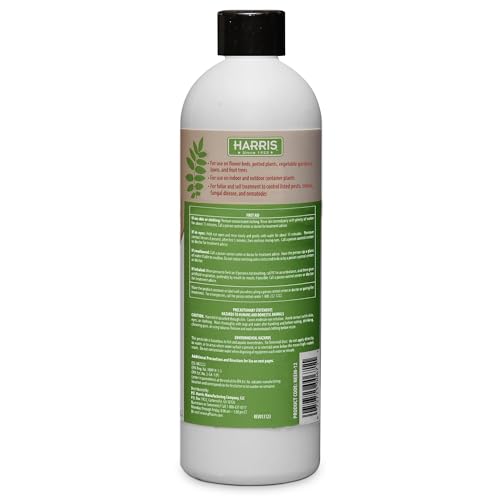 HARRIS Neem Oil, 100% Cold Pressed and Unrefined Concentrate for Plant Spray, High Azadirachtin Content, 12 Ounce for Aphids, Whiteflies, Mealy Bugs and More