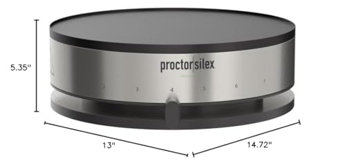 Proctor Silex Electric Crepe Maker with 13” Nonstick Griddle for Eggs, Pancakes, Omelets and Quesadillas, with Temperature Control, Spatula, Spreader, Batter Cup, Stainless Steel (38400PS)