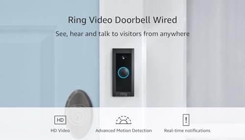 Ring Video Doorbell Wired | Use Two-Way Talk, advanced motion detection, HD camera and real-time alerts to monitor your front door (wiring required)