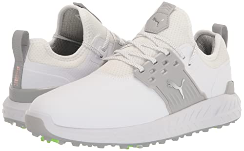 PUMA Men's Ignite Articulate Golf Shoe, White Silver/High-Rise, 10