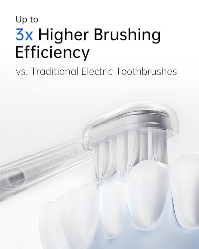 Laifen Wave Electric Toothbrush, Oscillation & Vibration Sonic Electric Toothbrush for Adults with 3 Brush Heads, IPX7 Waterproof Magnetic Rechargeable Travel Powered Toothbrush (Stainless Steel)