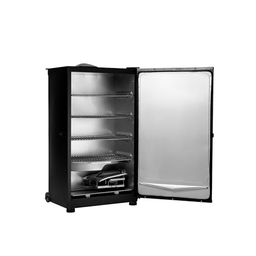 Masterbuilt® 30-inch Digital Electric Vertical BBQ Smoker with Side Wood Chip Loader, Chrome Racks and 710 Cooking Square Inches in Black, Model MB20071117