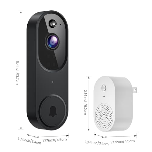 CutePanda 1080P Wireless Doorbell Video Camera, AI Human Detection, Chime Ringer Included, 2.4G WiFi, Night Vision, Instant Alerts, 2-Way Audio, Cloud Storage, Indoor Outdoor Surveillance