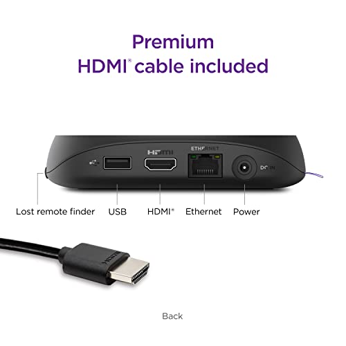 Roku Ultra | The Ultimate Streaming Device 4K/HDR/Dolby Vision/Atmos, Rechargeable Roku Voice Remote Pro, Ethernet Port, Hands-Free Controls, Lost Remote Finder, Free & Live TV