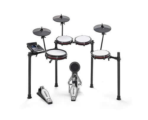 Alesis Nitro Max Kit Electric Drum Set with Quiet Mesh Pads, 10" Dual Zone Snare, Bluetooth, 440+ Authentic Sounds, Drumeo, USB MIDI, Kick Pedal