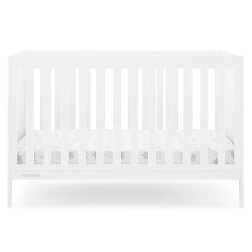 Delta Children Hayes 4-in-1 Convertible Crib - Greenguard Gold Certified, Bianca White