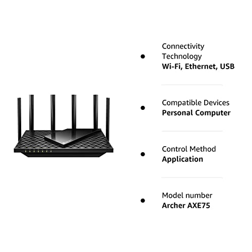 TP-Link AXE5400 Tri-Band WiFi 6E Router (Archer AXE75)- Gigabit Wireless Internet Router, ax Router for Gaming, VPN Router, OneMesh, WPA3