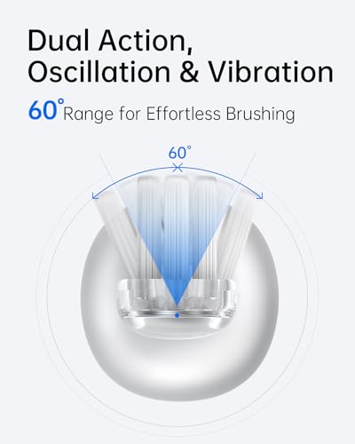 Laifen Wave Electric Toothbrush, Oscillation & Vibration Sonic Electric Toothbrush for Adults with 3 Brush Heads, IPX7 Waterproof Magnetic Rechargeable Travel Powered Toothbrush (Stainless Steel)