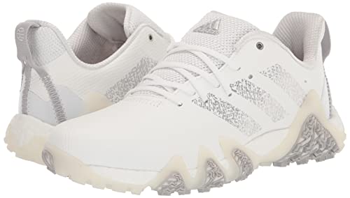 adidas Men's CodeChaos 22 Spikeless Golf Shoes, Footwear White/Silver Metallic/Grey Two, 11