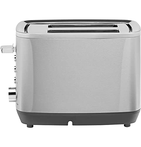 GE 2 Slice Stainless Steel Toaster, Extra Wide Slots for Toasting Bagels, Breads, Waffles & More, 7 Adjustable Shade Settings, Removable Crumb Tray, Countertop Kitchen Essentials, 850 Watts