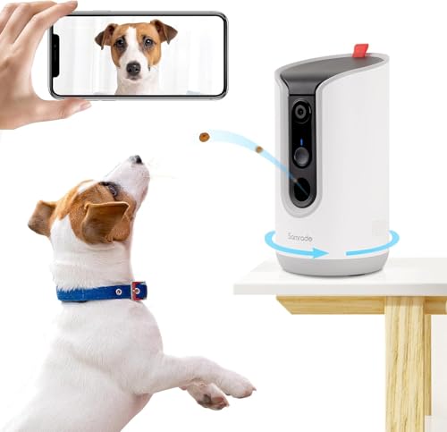 Samrado 2K Pet Camera with Phone App - 360° View, 5G & 2.4G WiFi Two-Way Audio Dog Camera with Treat Dispenser Security Pet Camera for Dogs Remote Pet Monitoring