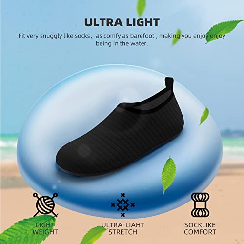 Water Shoes Men Women Quick-Dry Aqua Socks Swim Beach Barefoot Yoga Exercise Wear Sport Accessories Pool Camping Must Haves Adult Youth Size 13-14 Women/12-13 Men