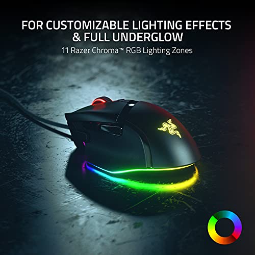 Razer Basilisk V3 Customizable Ergonomic Gaming Mouse: Fastest Gaming Mouse Switch - Chroma RGB Lighting - 26K DPI Optical Sensor -Classic Black