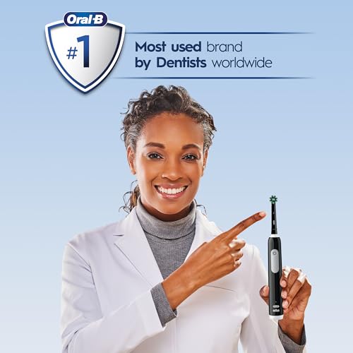 Oral-B Pro 1000 Rechargeable Electric Toothbrush, Black with Pressure Sensor, 3 Modes