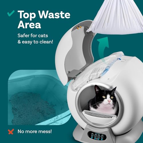 PetCove Self Cleaning Litter Box, Automatic Cat Litter Box Self Cleaning for Multiple Cats, Robot Automatic Litter Box Scoop Free Covered Ultra Cleaning -Odor Removal -APP Control Smart Litter Box