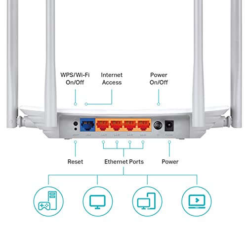 TP-Link AC1200 WiFi Router (Archer A54) - Dual Band Wireless Internet Router, 4 x 10/100 Mbps Fast Ethernet Ports, Supports Guest WiFi, Access Point Mode, IPv6 and Parental Controls