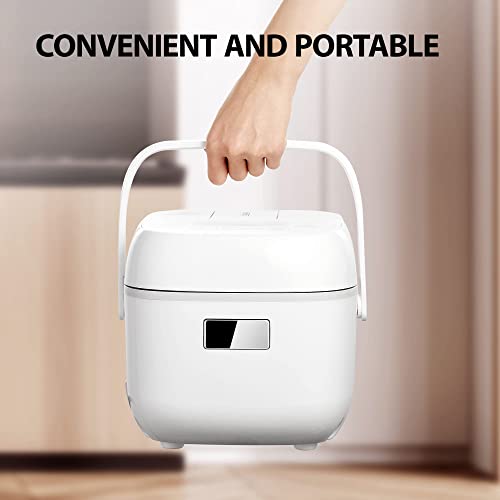 TOSHIBA Rice Cooker Small 3 Cup Uncooked – LCD Display with 8 Cooking Functions, Fuzzy Logic Technology, 24-Hr Delay Timer and Auto Keep Warm, Non-Stick Inner Pot, White