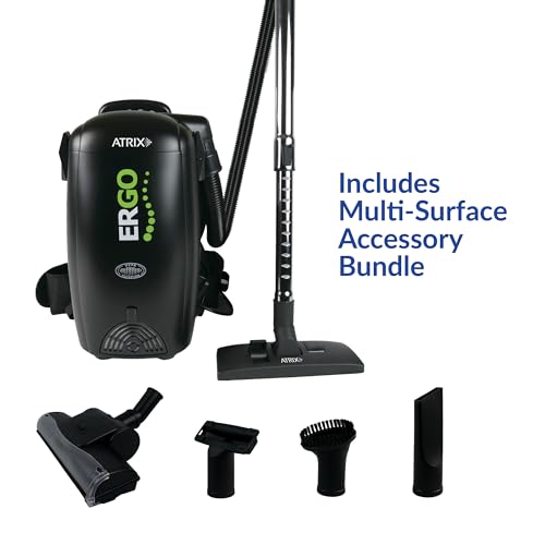 Atrix VACBP1 Ergo HEPA Backpack Vacuum, Standard Bundle, Black