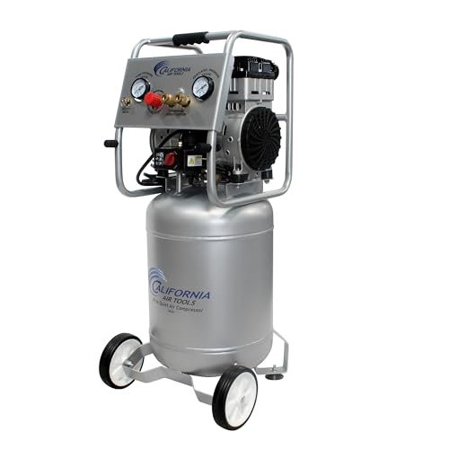 California Air Tools 8010A 1.0 HP Ultra Quiet and Oil-Free Air Compressor, 8 Gallon Aluminum Tank, Lightweight with Wheels, 60 dBA Noise Level