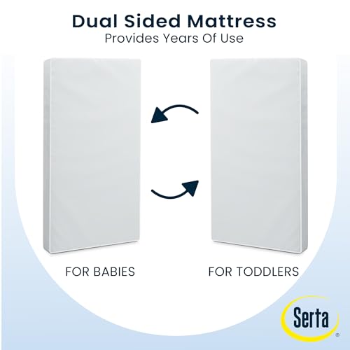 Serta Perfect Start Limited Dual Sided Baby Crib Mattress and Toddler Mattress, Breathable Fiber Core, GREENGUARD Gold Certified, Waterproof, 7 Year Warranty, Made in USA