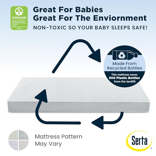 Serta Perfect Start Limited Dual Sided Baby Crib Mattress and Toddler Mattress, Breathable Fiber Core, GREENGUARD Gold Certified, Waterproof, 7 Year Warranty, Made in USA