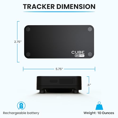 Cube Professional GPS Tracker for Vehicles Assets, Magnetic GPS Trackers, Car Tracker Device: Real Time Worldwide Location Geo-Fencing + Rechargeable One Year Battery Requires Subscription