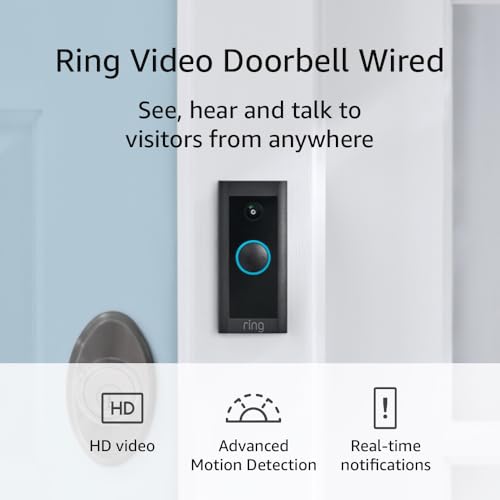 Ring Video Doorbell Wired | Use Two-Way Talk, advanced motion detection, HD camera and real-time alerts to monitor your front door (wiring required)