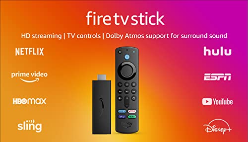 Amazon Fire TV Stick, HD, sharp picture quality, fast streaming, free & live TV, Alexa Voice Remote with TV controls