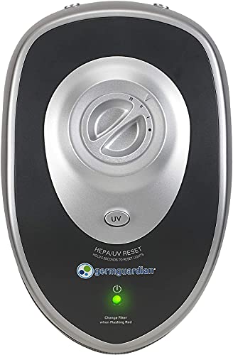 GermGuardian Air Purifier with HEPA 13 Filter, Removes 99.97% of Pollutants, Covers Large Room up to 743 Sq. Foot Room in 1 Hr, UV-C Light Helps Reduce Germs, Zero Ozone Verified, 22”, Gray, AC4825E