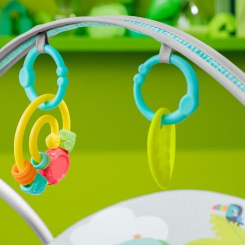 Bright Starts Playful Paradise Portable Compact Automatic Baby Swing with Music, Unisex, Newborn +