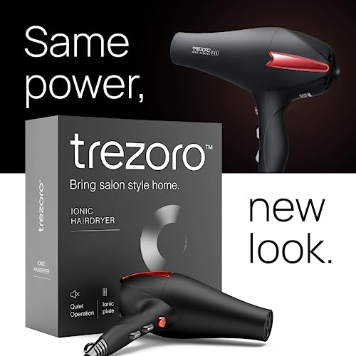 Professional 2200W Ionic Salon Hair Dryer - Professional Blow Dryer - Lightweight Travel Hairdryer for Normal & Curly Hair Includes Volume Styling Nozzle