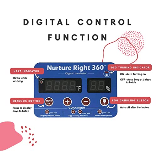 Manna Pro Harris Farms Nurture Right Egg Incubator for Hatching Chicks - Holds 22 Eggs - Automatic Egg Turner with Temperature and Humidity Control - 360 Degree View With Clear Window