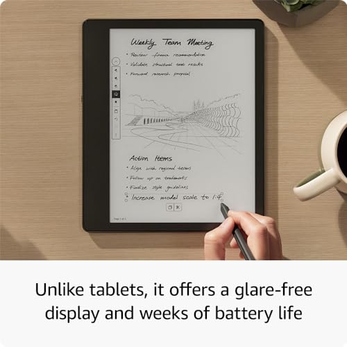 Amazon Kindle Scribe (16 GB) - 10.2” 300 ppi Paperwhite display, a Kindle and a notebook all in one, convert notes to text and share, includes Basic Pen