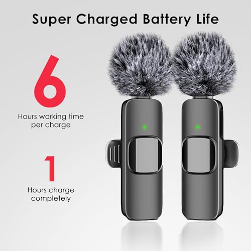 Mini Mic Pro 2024 Professional Wireless Lavalier Microphone for iPhone, iPad, Android - 2Pcs Cordless Omnidirectional Condenser Recording Mic with USB-C for Interview, Video, Podcast, YouTube, TikTok