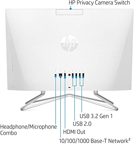 HP 2022 Newest All-in-One Desktop, 21.5" FHD Display, Intel Celeron J4025 Processor, 16GB RAM, 512GB PCIe SSD, Webcam, HDMI, RJ-45, Wired Keyboard&Mouse, WiFi, Windows 11 Home, White