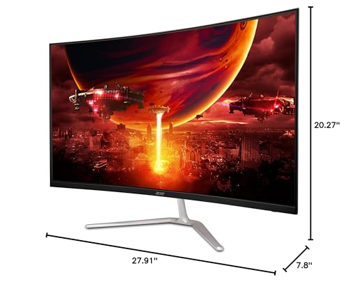 Acer Nitro 31.5" FHD 1920 x 1080 1500R Curved PC Gaming Monitor | AMD FreeSync™ Premium | Up to 165Hz Refresh | 1ms VRB | VESA Mountable | 1 x Display Port 1.2 & 2 x HDMI 1.4 | EDA320Q PBIIPX