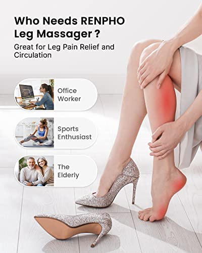 RENPHO Leg Massager FSA HSA Eligible, Air Compression Leg Massager for Circulation Pain Relief, 6 Modes 4 Intensities,Reduce Swelling, Muscles Relaxation Gifts for Men Women