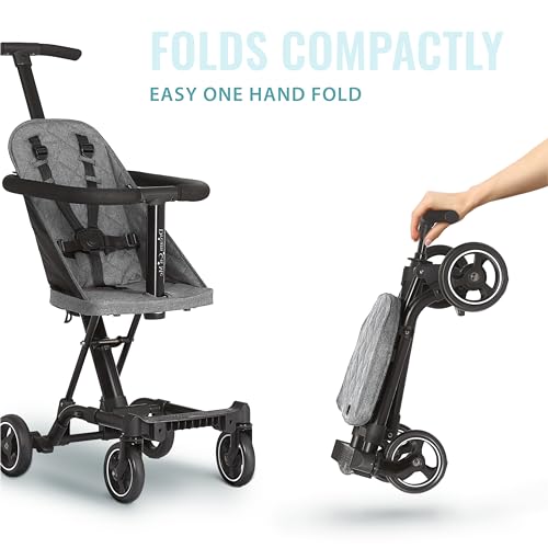 Dream On Me Lightweight And Compact Coast Rider Stroller With One Hand Easy Fold, Adjustable Handles And Soft Ride Wheels, Grey