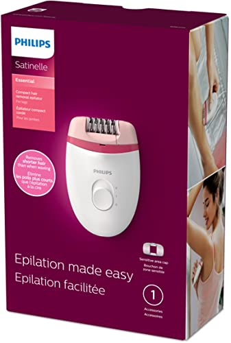 Philips Beauty Satinelle Essential Compact Hair Removal Epilator for Women, BRE235/04