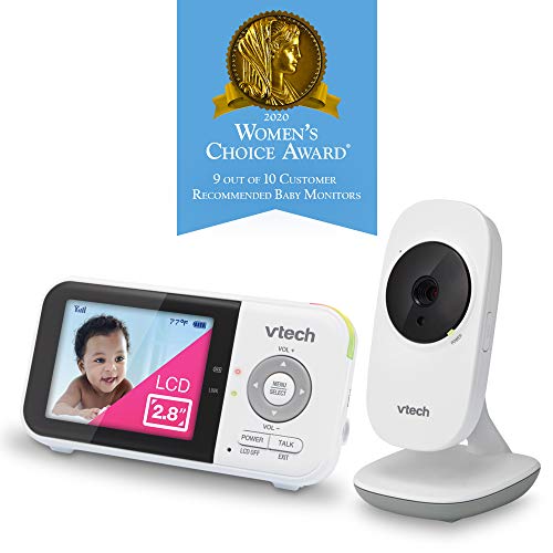 VTech VM819 Baby Monitor, 2.8” Screen, Night Vision, 2-Way Audio, Temperature Sensor and Lullabies, Secure Transmission No WiFi