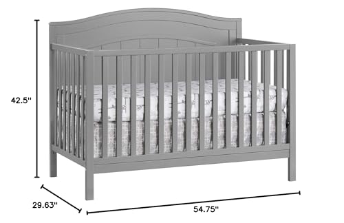 Oxford Baby North Bay 4-in-1 Convertible Baby Crib, Dove Gray, GreenGuard Gold Certified