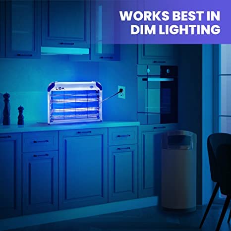 LiBa Electric Bug Zapper, Indoor Insect Killer - (2) Extra Replacement Bulbs - Fly, Mosquito Killer and Repellent - Lightweight, Powerful 2800V Grid, Easy-to-Clean, with a Removable Washable Tray.