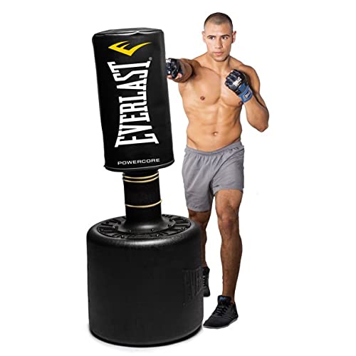 Everlast P00001266 Powercore Free Standing Indoor Rounded Heavy Duty Fitness Training Punching Bag