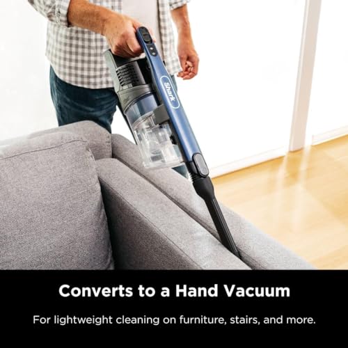 Shark IZ363HT Anti-Allergen Pet Power Cordless Stick Vacuum Self-Cleaning Brushroll, PowerFins, Removable Handheld, Crevice Tool, Dusting Brush, 50min Runtime, Blue