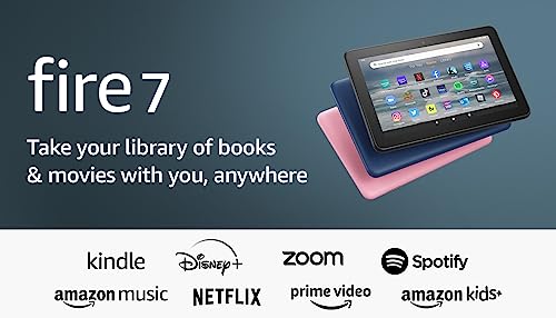 Amazon Fire 7 tablet, 7” display, read and watch, under $60 with 10-hour battery life, (2022 release), 16 GB, Black