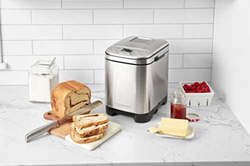 Cuisinart Bread Maker Machine, Compact and Automatic, Customizable Settings, Up to 2lb Loaves, CBK-110P1, Silver,Black