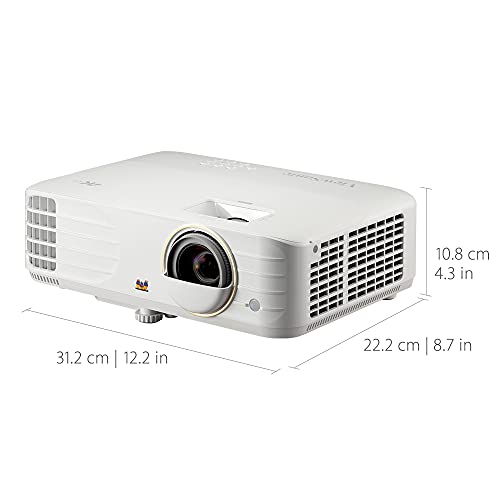 ViewSonic (PX748-4K) 4K UHD Projector with 4000 Lumens 240 Hz 4.2ms HDR Support Auto Keystone Dual HDMI and USB-C for Home Theater Day and Night, Stream Netflix with Dongle, White